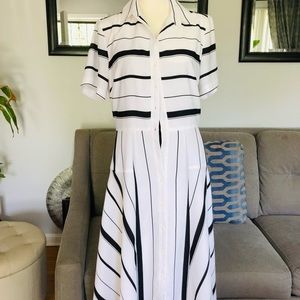 Banana Republic blk and white handkerchief dress